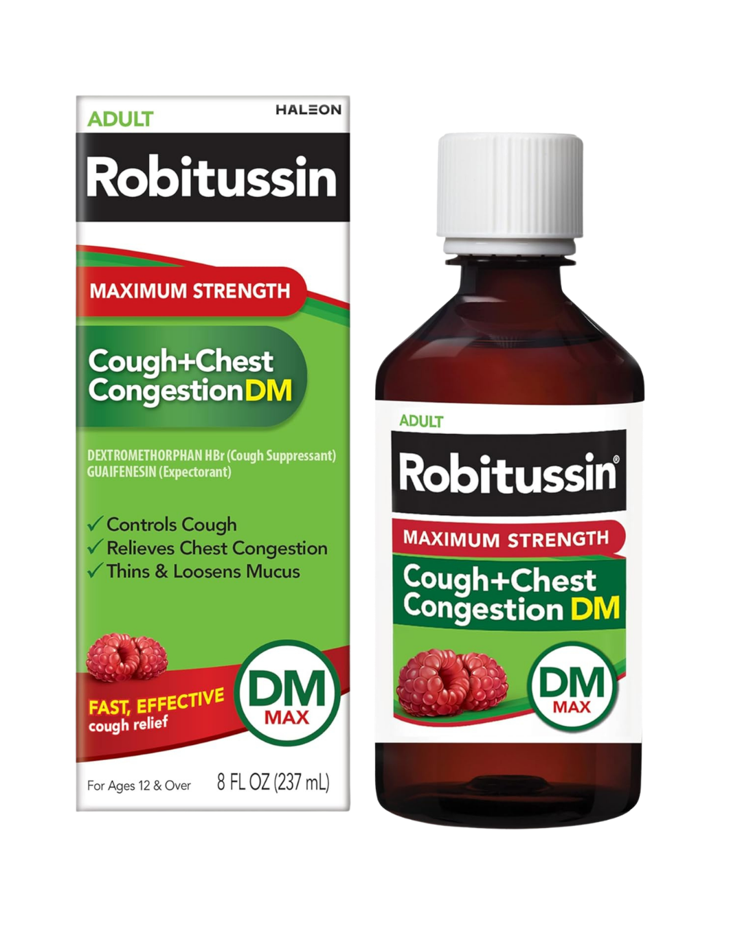 Robitussin Adult Cough+Chest Congestion DM Liquid Maximum Strength - 4 oz, Pack of 4
