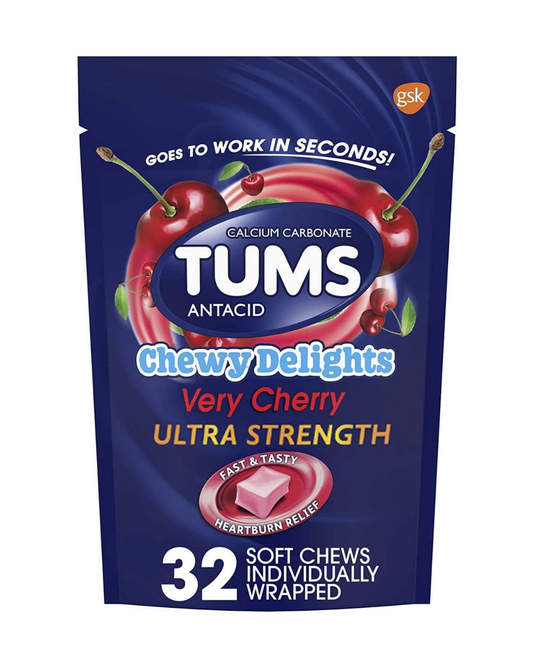 TUMS Chewy Delights Soft Chews Very Cherry 32count
