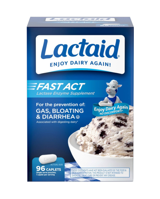 Lactaid, Lactaid Fast Act Lactase Enzyme Supplement, 96 Caplets