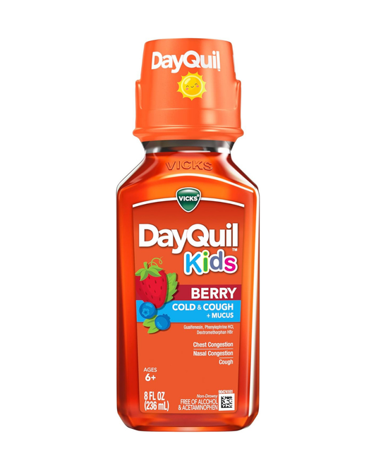 Vicks NyQuil Kids Cold and Cough Liquid, Cold Medicine for Children, Berry, 8 Fl oz