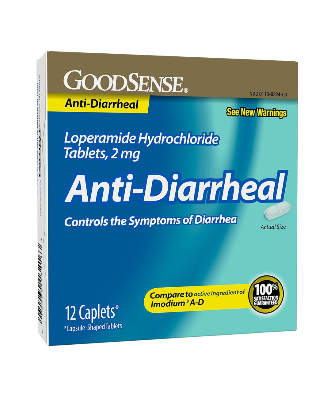 GoodSense Loperamide Hydrochloride Tablets, 2 mg, Anti-Diarrheal, 12 Count