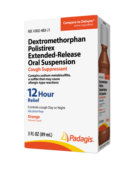 Padagis Cough Suppressant Extended-Release Oral Suspension Orange Flavor 3 fl oz