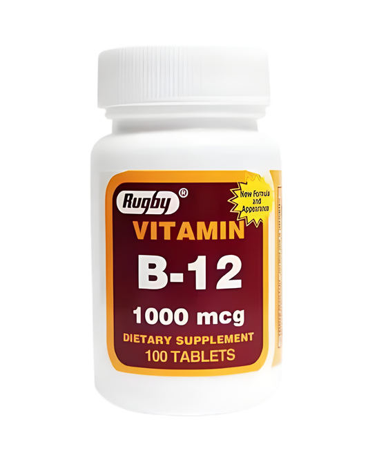 Rugby Vitamin B-12 1000mcg as Cyanocobalamin 100 tablets