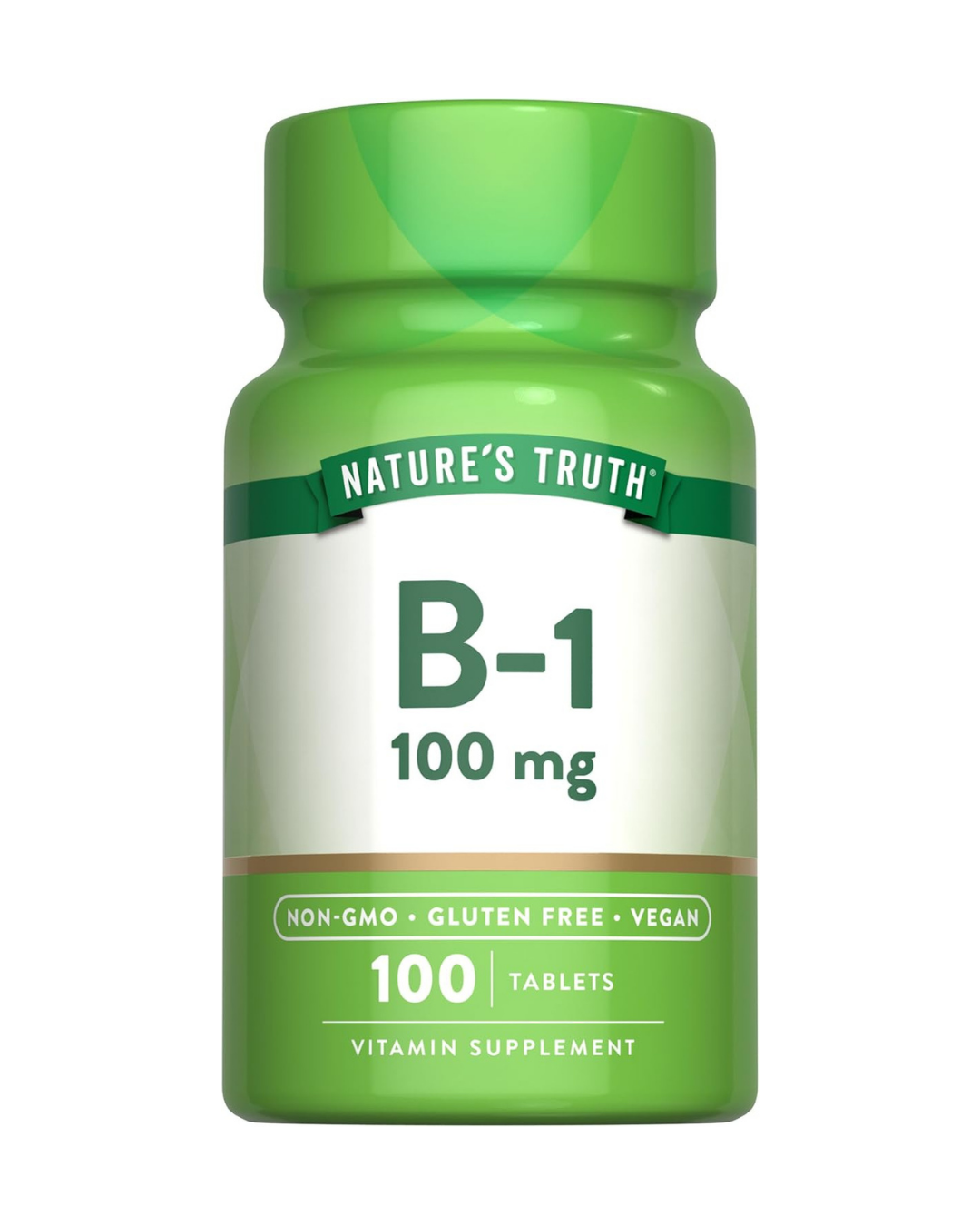 Nature's Truth Vitamin B1 100mg (Thiamine) | 100 Count | Vegan, Non-GMO & Gluten Free Supplement