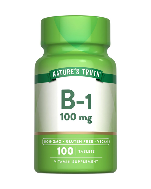 Nature's Truth Vitamin B1 100mg (Thiamine) | 100 Count | Vegan, Non-GMO & Gluten Free Supplement