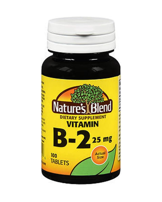 Nature's Blend Vitamin B-2 25 mg 100 Tablets