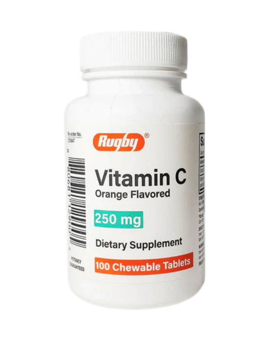 Rugby Vitamin C Supplement 250 mg, Orange (100 ct)