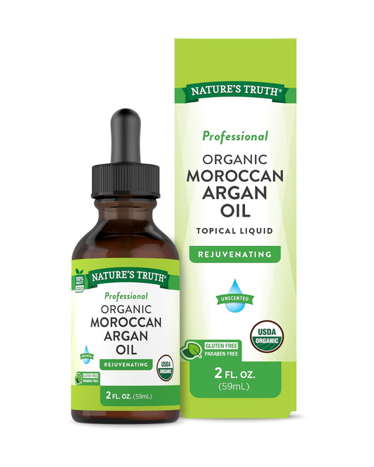 Nature's Truth Moroccan Argan Oil Hair, Skin and Nails Product Serum | 2 fl oz | USDA Organic | Paraben & Gluten Free