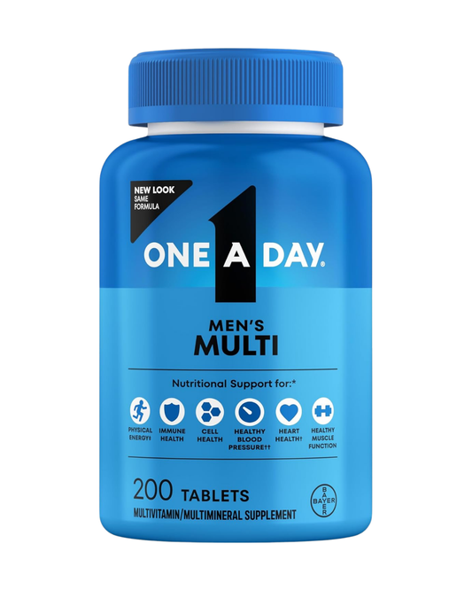 One A Day Multivitamin for Men - Daily Mens Multivitamins with Vitamin D, Zinc, Folic Acid, and B Vitamins, Physical Energy Support, 200 Count