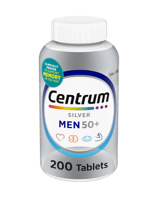 Centrum Silver Men's 50+ Multivitamin with Vitamin D3, B-Vitamins, Zinc for Memory and Cognition - 200 Tablets